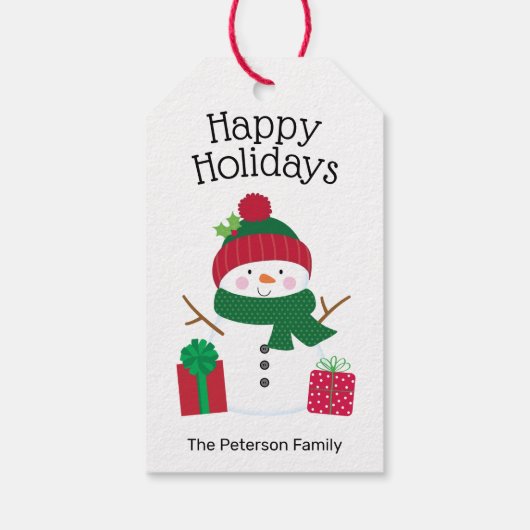 Snowman Personalisiert Geschenkanhänger (Rückseite)