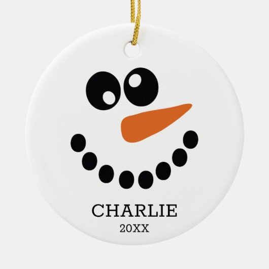 Snowman Personalisiert Keramik Ornament (Vorne)