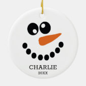 Snowman Personalisiert Keramik Ornament (Hinten)
