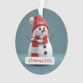 Snowman Personalisiert Weihnachtsschmuck Ornament (Vorderseite)