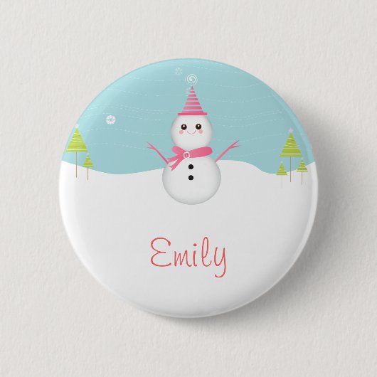 Snowman-personalisierter Knopf Button (Vorderseite)