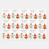 Snowman Personalize Name 3 Christmas Geschenkpapier Set (Vorderseite 2)