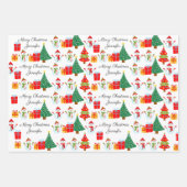 Snowman Personalize Name 3 Christmas Geschenkpapier Set (Vorderseite)