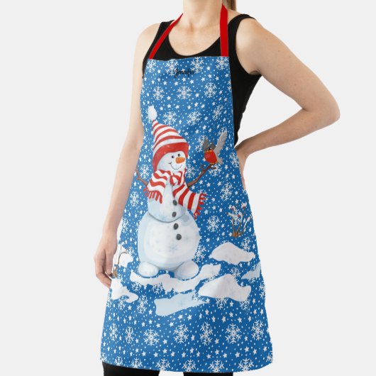 Snowman personalize Name Christmas Geschenk Schürze (InSitu)