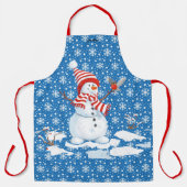 Snowman personalize Name Christmas Geschenk Schürze (Vorderseite)