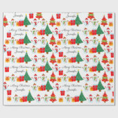 Snowman Personalize Name Classic Weihnachten Geschenkpapier (Flach)