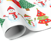 Snowman Personalize Name Classic Weihnachten Geschenkpapier (Rolleneckpunkt)