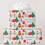 Snowman Personalize Name Classic Weihnachten Geschenkpapier<br><div class="desc">Snowman Personalize Name Classic Weihnachtswrapping Paper</div>