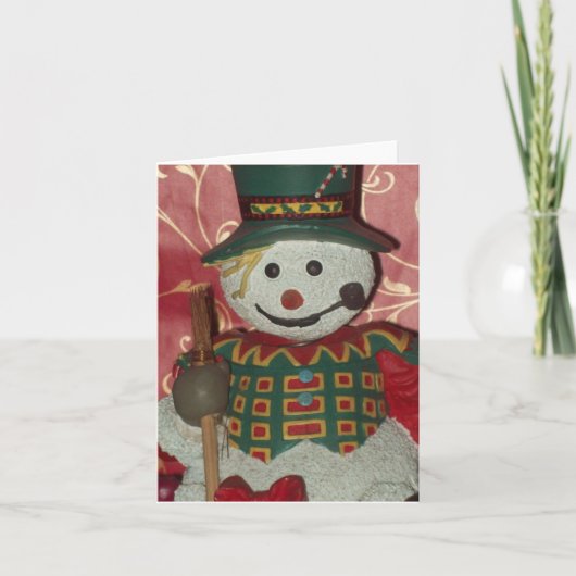 Snowman Photo Folded Note Card (Vorderseite)
