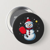 Snowman Pickleball Weihnachten Button (Vorne & Hinten)