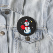 Snowman Pickleball Weihnachten Button (Beispiel)