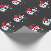Snowman Pickleball Weihnachten Geschenkpapier (Ecke)