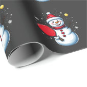 Snowman Pickleball Weihnachten Geschenkpapier (Rolleneckpunkt)