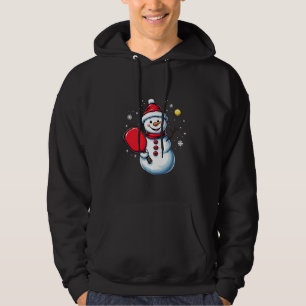 Snowman Pickleball Weihnachten Hoodie
