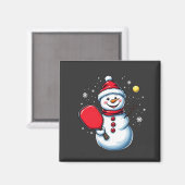 Snowman Pickleball Weihnachten Magnet (Vorderseite/Rückseite)
