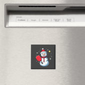 Snowman Pickleball Weihnachten Magnet (In Situ (Geschirrspüler))