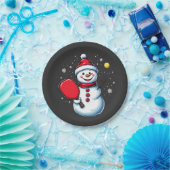 Snowman Pickleball Weihnachten Pappteller (Party)