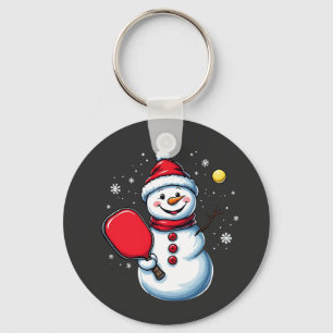 Snowman Pickleball Weihnachten Schlüsselanhänger