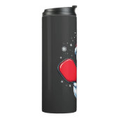 Snowman Pickleball Weihnachten Thermosbecher (Nach links gedreht)