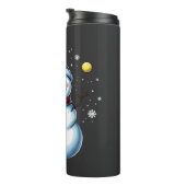 Snowman Pickleball Weihnachten Thermosbecher (Nach rechts gedreht)