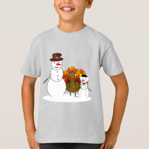 Snowman Pilgrim Erntedank T-Shirt