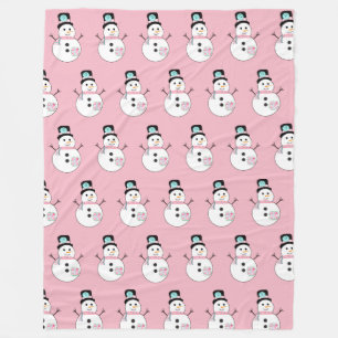 Snowman Pink Weihnachten Große Fleece Blanken