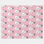 Snowman Pink Weihnachten Große Fleece Blanken (Vorderseite (Horizontal))