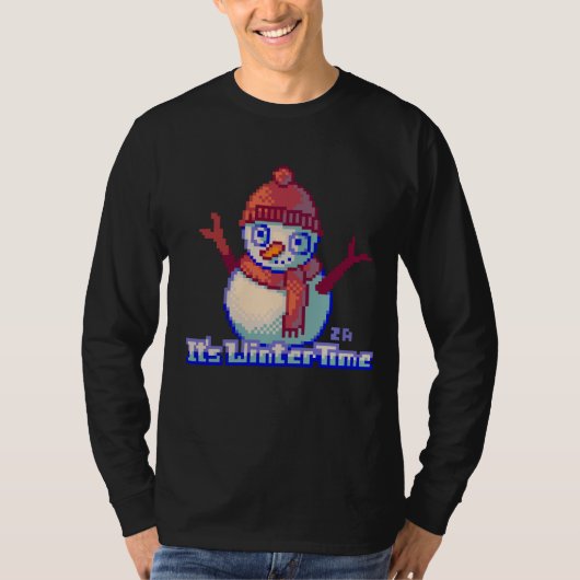 Snowman, Pixel Art T-Shirt (Vorderseite)