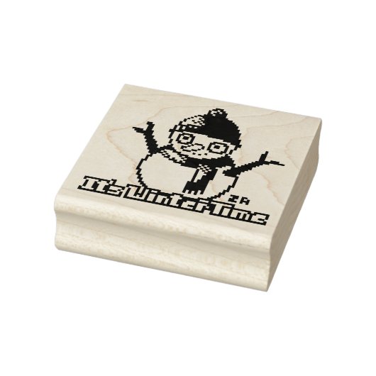 Snowman PixelArt, Pixel Art,  Gummistempel (Stempel)