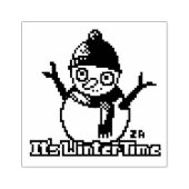 Snowman PixelArt, Pixel Art,  Gummistempel (Prägung)