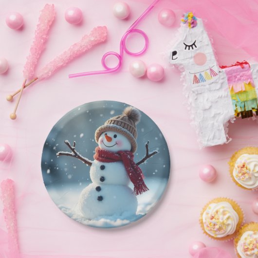 Snowman Plate ... Pappteller (Party)