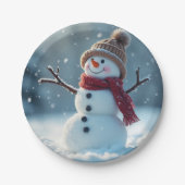 Snowman Plate ... Pappteller (Vorderseite)