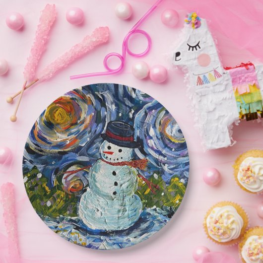 Snowman plates 9 inch pappteller (Party)