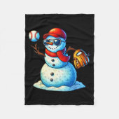 Snowman Playing Baseball As Tcher Boys Teens Chris Fleecedecke (Vorderseite)
