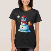 Snowman Playing Baseball As Tcher Boys Teens Chris T-Shirt (Vorderseite)