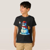 Snowman Playing Baseball As Tcher Boys Teens Chris T-Shirt (Vorne ganz)