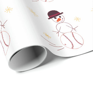 Snowman Playing Baseball Geschenkpapier