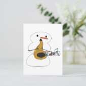 Snowman Playing Saxophone Musiknoten Postkarte (Stehend Vorderseite)