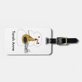 Snowman Playing Saxophone Niedlich Personalize Gepäckanhänger (Vorderseite horizontal)