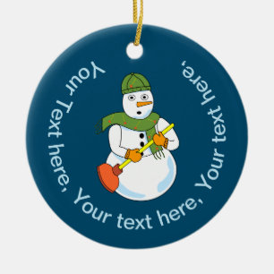 Snowman Plumber Keramik Ornament