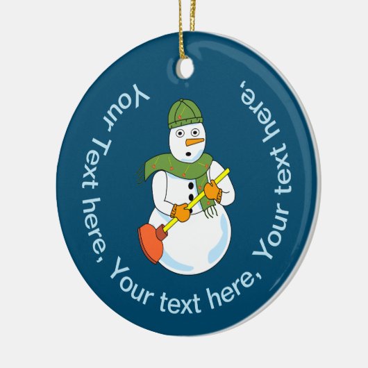 Snowman Plumber Keramik Ornament (Links)