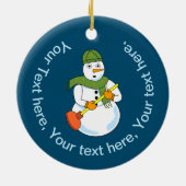 Snowman Plumber Keramik Ornament (Hinten)