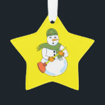 Snowman Plumber Ornament<br><div class="desc">Ein Schneemann mit einem Kolben ist ein lustiges Geschenk-Design für Klempner an Geburtstagen und Winterferien. Das Datum kann geändert werden.</div>