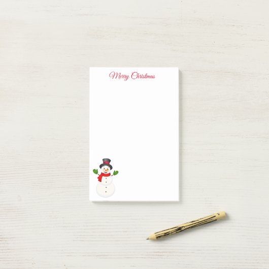Snowman Post it Notes Post-it Klebezettel (Auf Schreibtisch)