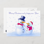 Snowman Postcard Feiertagspostkarte (Vorne/Hinten)