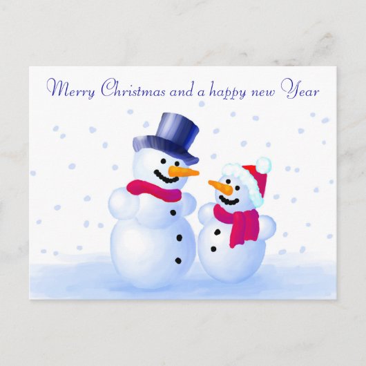 Snowman Postcard Feiertagspostkarte (Vorderseite)