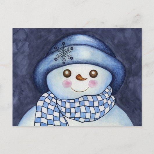 Snowman Postcard Feiertagspostkarte (Vorderseite)