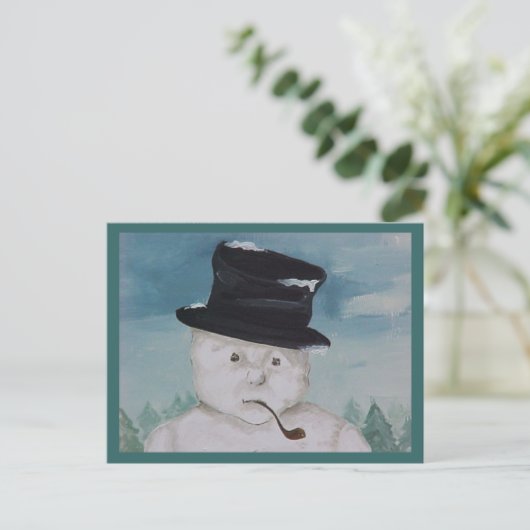 Snowman Postcard Postkarte (Stehend Vorderseite)