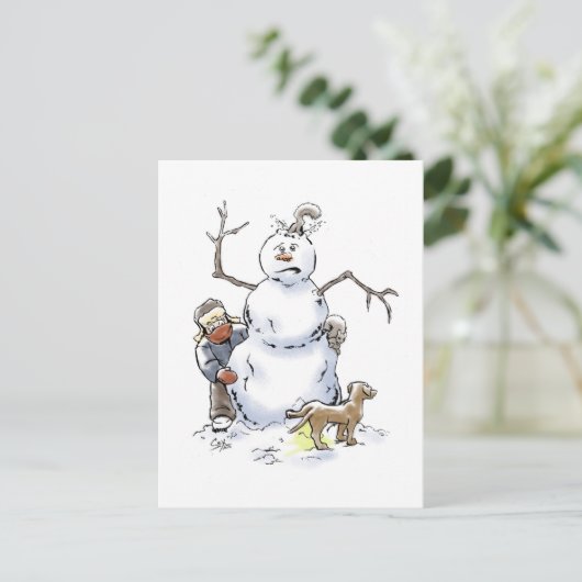 Snowman Postcard Postkarte (Stehend Vorderseite)