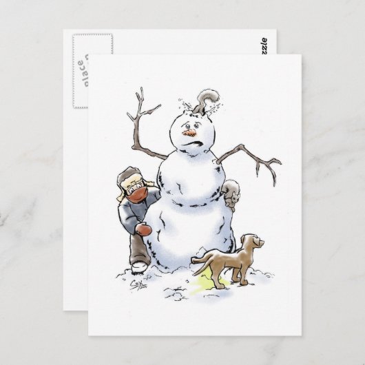 Snowman Postcard Postkarte (Vorne/Hinten)